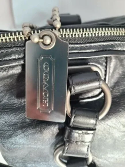 Coach Ltd Ed Cambridge Blac Leather Zip Top Shoulder Tote Bag Purse Satchel